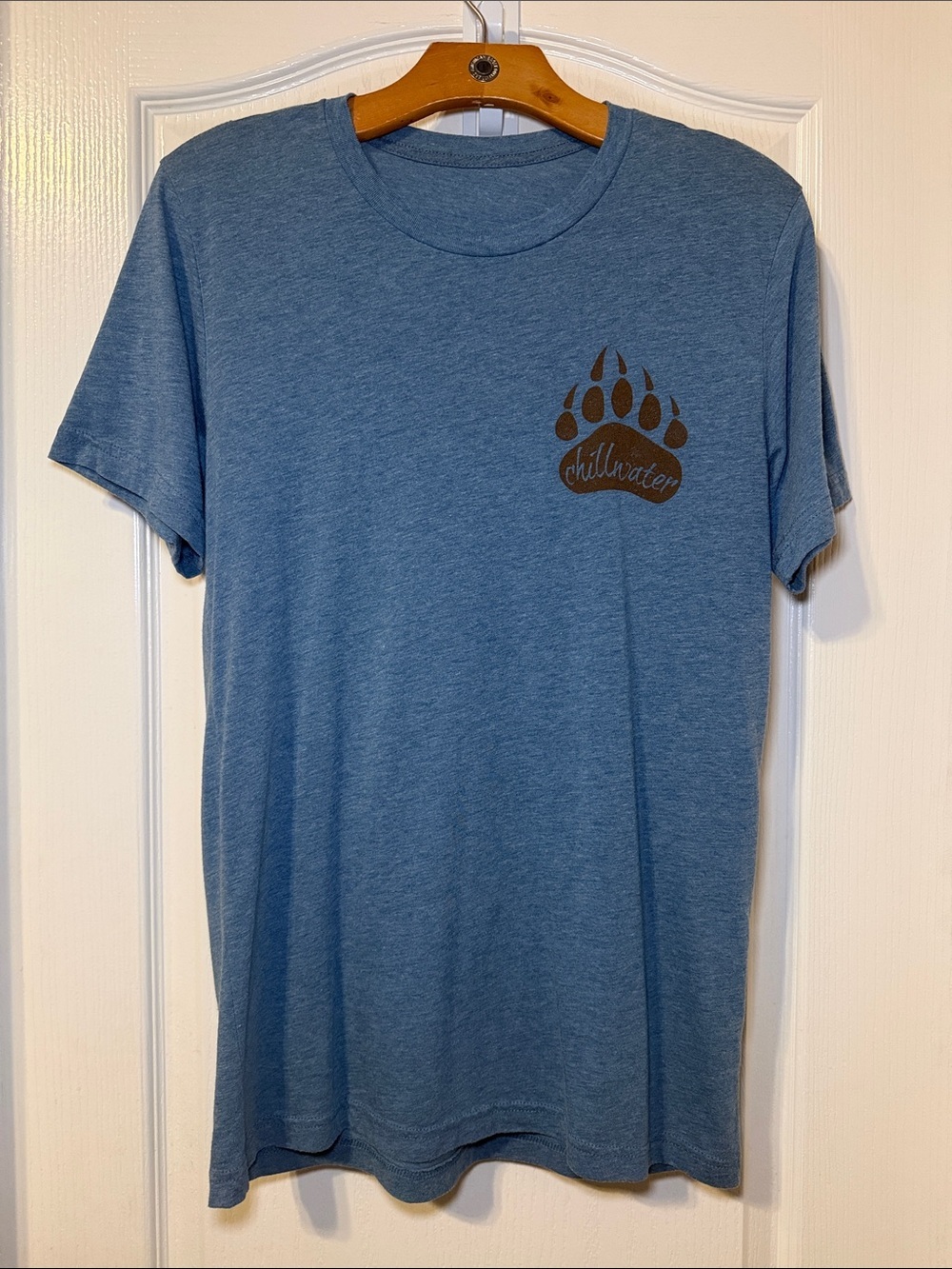 Chillwater Men's Bear Paw Heather Blue Graphic Tshirt Size Medium EUC